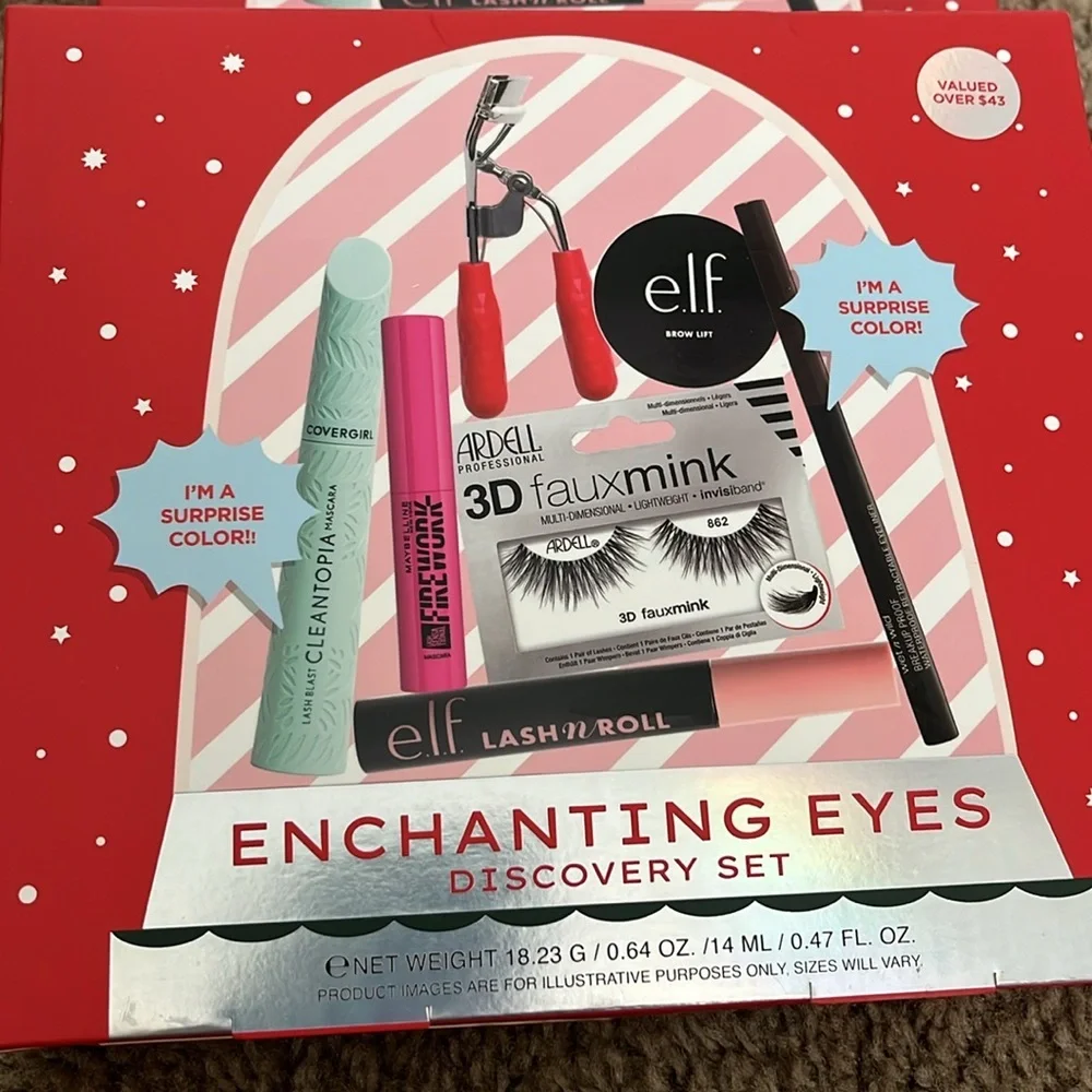 2 Elf Cosmetic Kits, 6 mascaras, 2 lashes, 2 liners, 2 brow lift, 2 lashcurlers
